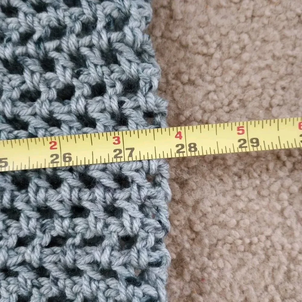 Handmade Men's Hipster Infinity Scarf Cowl Gray Acrylic Vegan OS - Picture 9 of 9
